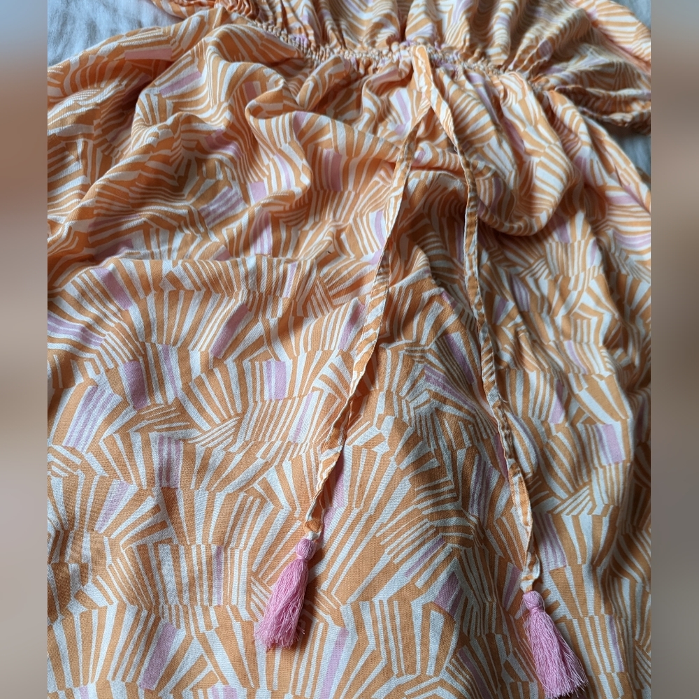 WORLD MARKET / orange and pink printed maxi dress / S/M - Picture 3 of 5